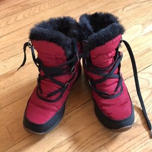 Sorel red and black Whitney boots